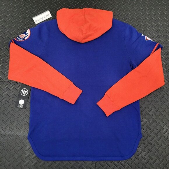 '47 New York Mets Trifecta 47 Shortstop Pullover Men Hoodie L Blue/Orange NWT - Picture 2 of 10